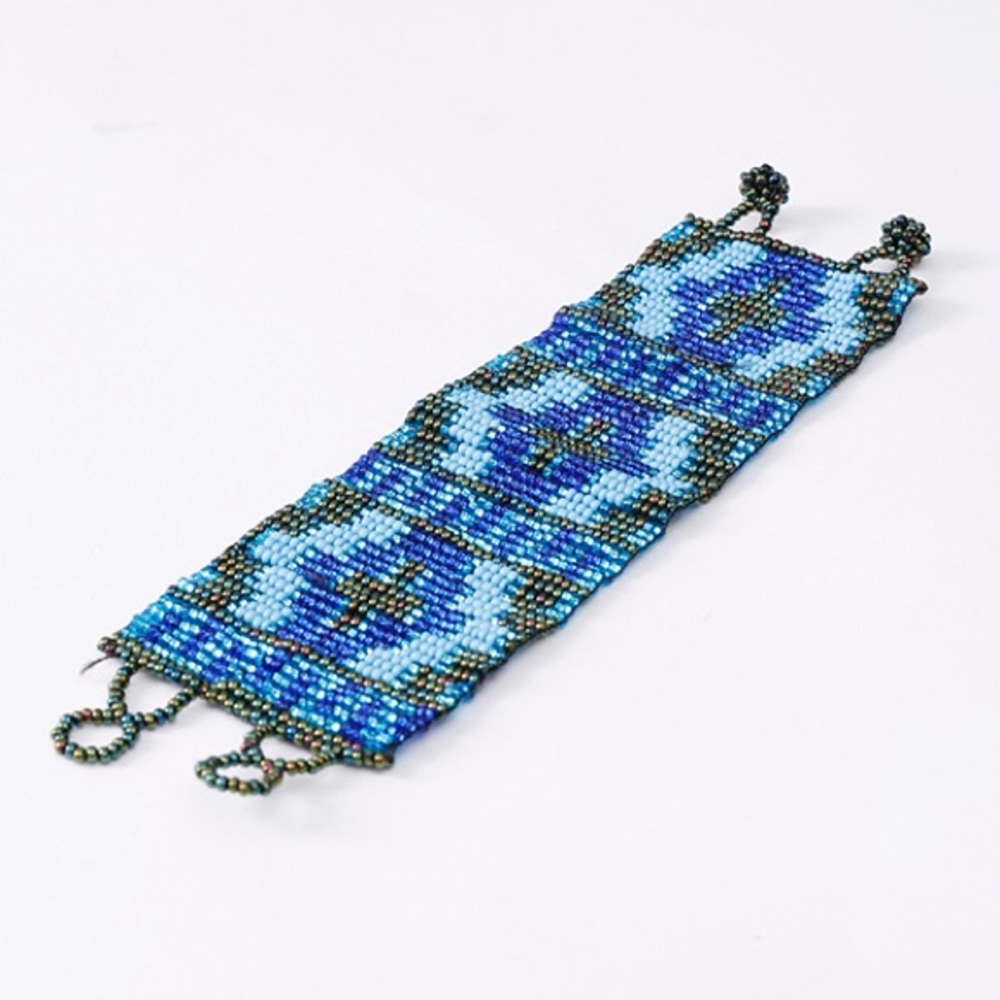Hand Beaded Guatemalan Artisan Bracelet | Blue Hues